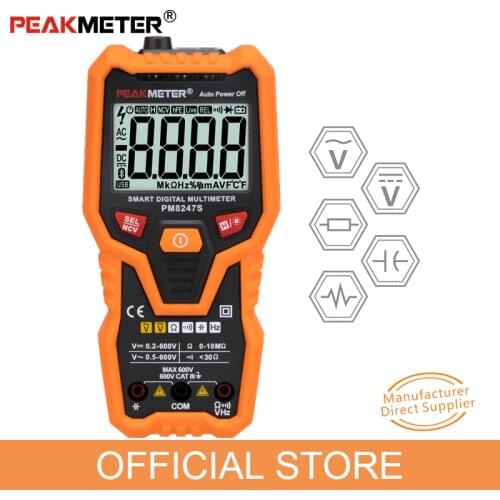 PEAKMETER PM8247S Smart AutoRange Professional Digital Multimeter Voltmeter with NCV Frequency Backlight full automatic meter
