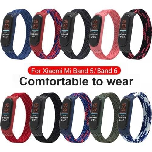 Colorful Nylon Weave Pattern Strap For Xiaomi Mi Band 6 NFC Strap Xiomi MiBand6 Miband 6 Band6 Samrt Wrists Bracelet Accessories