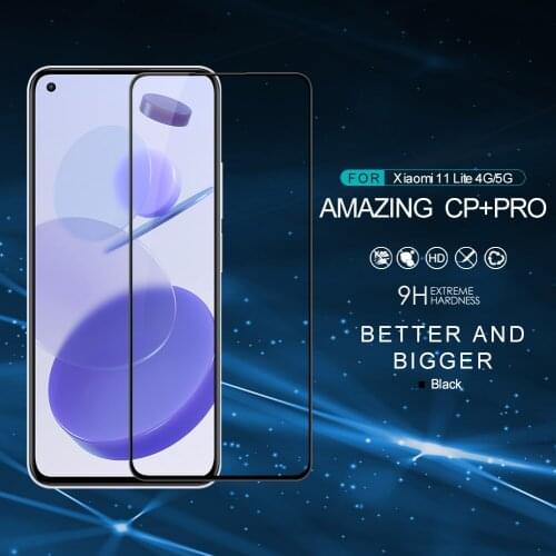 For Xiaomi Mi 11 Lite 5G Tempered Glass NILLKIN Amazing CP+Pro 2.5D 9H Full Coverage Anti-burst Glass for Mi 11 Youth Lite 4G