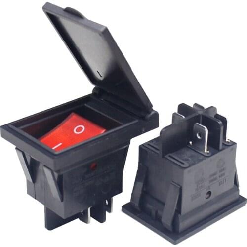 4 Pin 16A 250VAC/ 20A 125VAC ON-OFF Rocker Switch Power Switch ON-OFF with Waterproof and dustproof cover