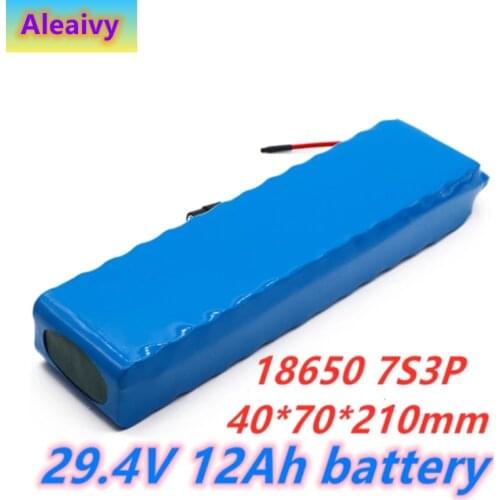 24V Battery 7S3P 29.4V 12Ah Li-ion Battery Pack with 20A Balanced BMS for Electric Bicycle Scooter Power Wheelchair no Charger