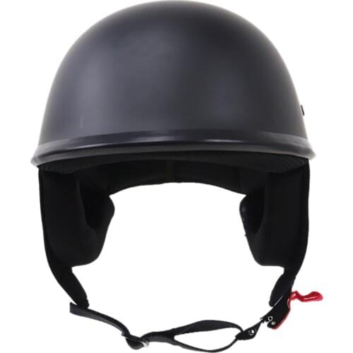 Matte Black DOT Motorcycle Open Face Flat Half Helmet For Harley Cruiser Chopper