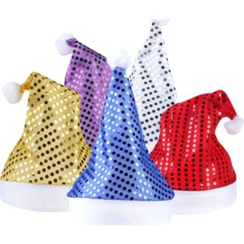 MYZOPER Sequin Unisex Child Fashion Christmas Hat Simple Casual Tide Splice Halloween Costume Cap Decoration