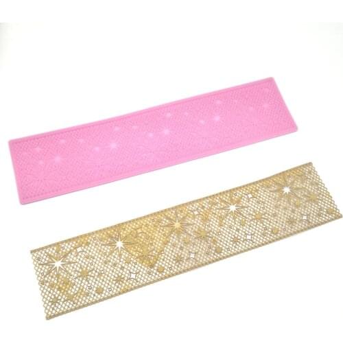 New mesh five-pointed star lace cake tool Chocolate fudge silicone mold Gumpaste