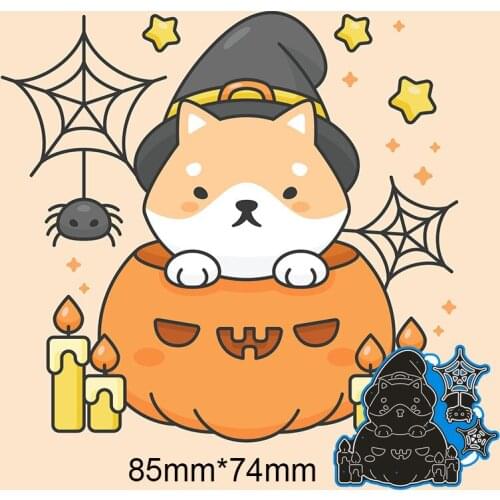New Metal Cutting Dies Halloween Dog For Card DIY Scrapbooking stencil Paper Craft Album template Dies 85*74mm