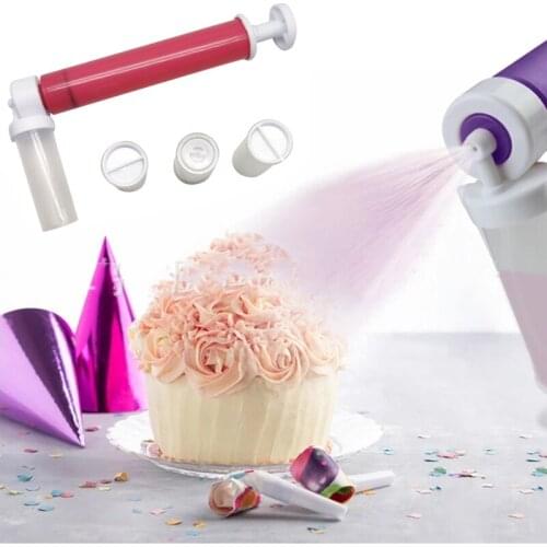 New Manual Cake Spray Gun Pump Coloring Baking Decoration Tools Cake Pastry Dusting Spray Tube Manual Airbrush Pump For Cupcakes