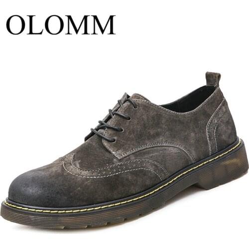 OLOMM spring mens British casual shoes leather Brock carved mens shoes Martin shoes mens tooling shoes tide DD-108