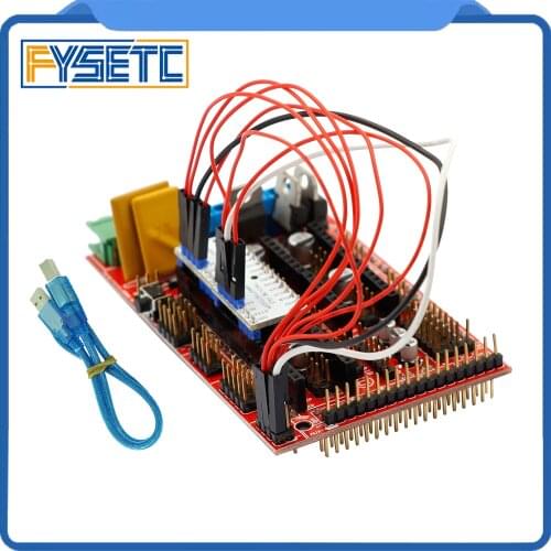 1Set Motherboard Shield Red RAMPS 1.4 Controller Board Panel Part + 2pcs TMC2130 V1.1 SPI Function For 3D Printer Arduino Kit