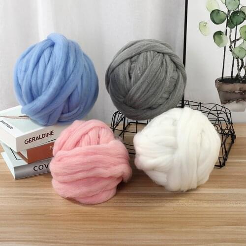 50g Fluffy Soft Woolen Fiber Dyed Wool Tops Roving For DIY Needle Felting Spinning Sewing Supplies
