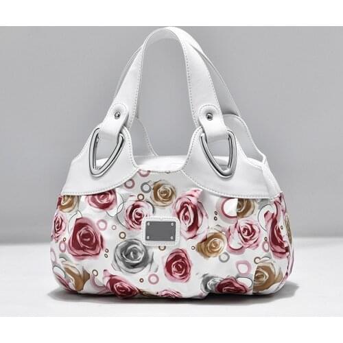 Luxury Handbag Women Printing PU Leather Handle Bag Fashion Brand Lady Tote Big Capacity Shoulder Bag Shopping Purse