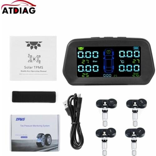 Tire Pressure Monitor System Lite Smart Car TPMS Solar Power Auto Security Alarm Systems Tyre Pressure Warning