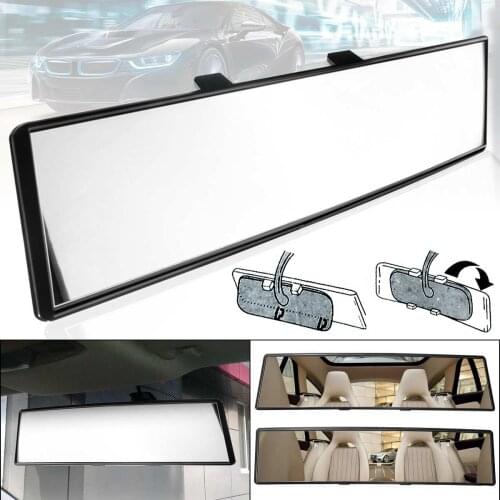 300mm 12" Universal Car Rear Mirror Wide-angle Rearview Mirror Auto Wide Convex Curve Interior Clip On Rear View Mirror