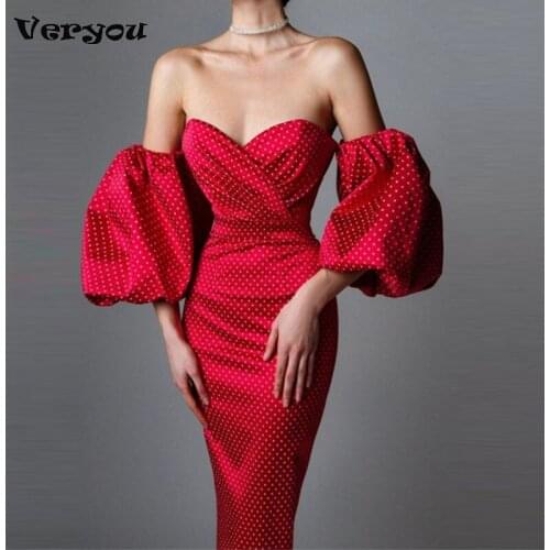 Autumn Sexy Off Shoulder Half Sleeve Polka Dot Dress Women Dress Tight Style Party Beach Dresses High Waist Tube Dress Women