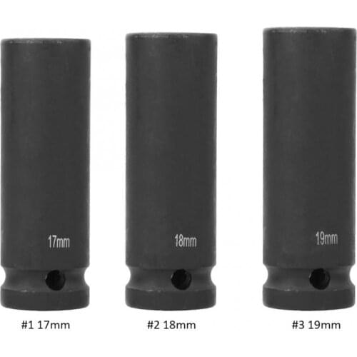 1/2 Inch mpact Socket 17/18/19mm Metric Deep Impact Socket 6 Point Pneumatic Air Socket