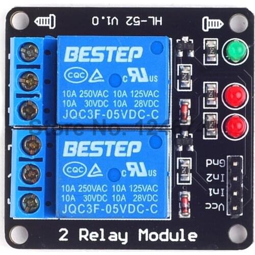 1PCS 2 Channel 5V Relay Module with Lamp 5V Low Level Trigger PIC AVR ARM STM32
