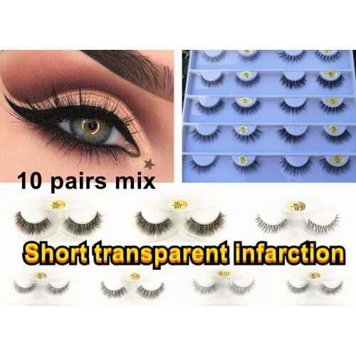 10 Pairs mix 3D Mink Lashes Natural False Eyelashes Dramatic Volume Fake Lashes Makeup Eyelash Extension Silk Handmade Eyelashes