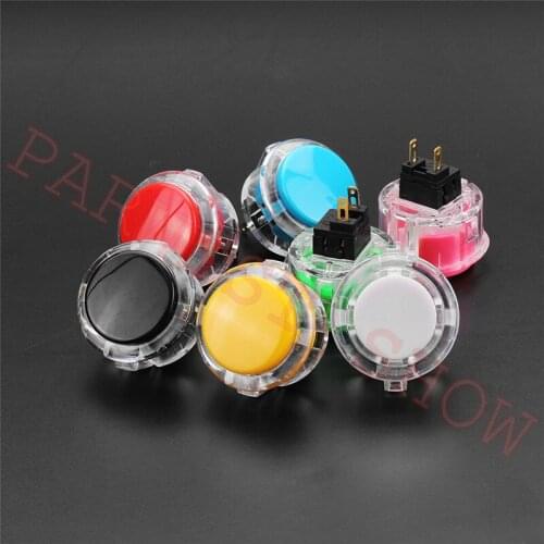 12pcs /lot 30mm Arcade game Sanwa push button Transparent crystal button 30mm round button switch replace sanwa push button