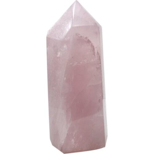 160mm Big Size Natural Rose Quartz Wand Point Obelisk Quartz Crystal Wand Point Healing Crystal Mineral Stone Home Decoration