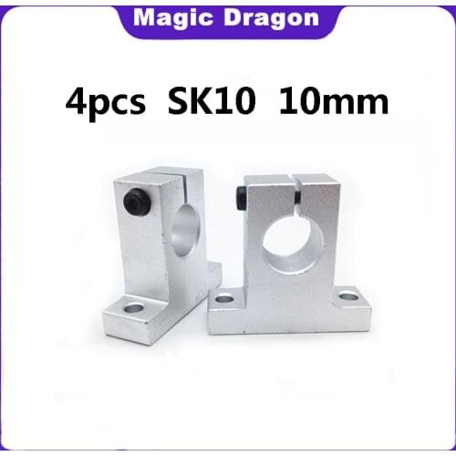 4pcs/lot Free Shipping SK10 10mm High quality linear bearing rail shaft support XYZ Table CNC Router SH10A
