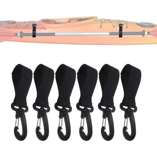 6Pcs/Set Kayak Boat Paddle Clip Fishing Rod Holder Surfing Paddle Buckle Adjustment Oar Webbing Strap Holder Snap Clip Accessory