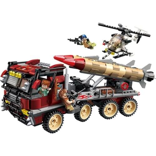 661PCS Enlightenment 3207 Military Weapons Appeared Missile Car Armed Helicopter Assembly Model Building Block Toy Gift