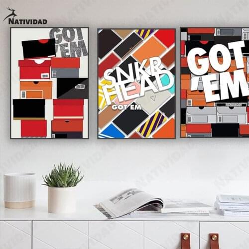Canvas Painting Abstract Shoe Box Art Background Print Poster Nordic Fashion Store Bedroom Living Room Home Decoration Wall
