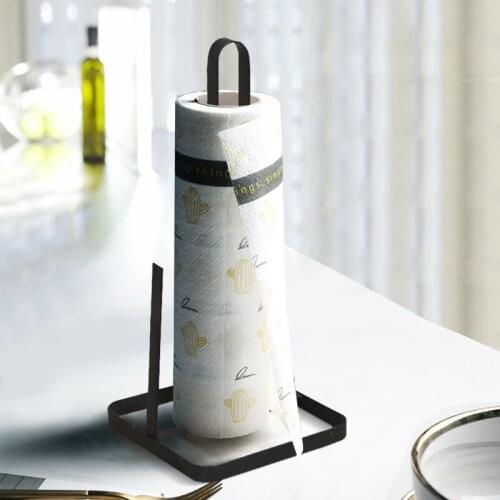Tissue Holder For Kitchen Paper Standing Shelf Iron Toilet Towel Storage Rack For Bathroom Toilet Roll Holder White Cup Rack