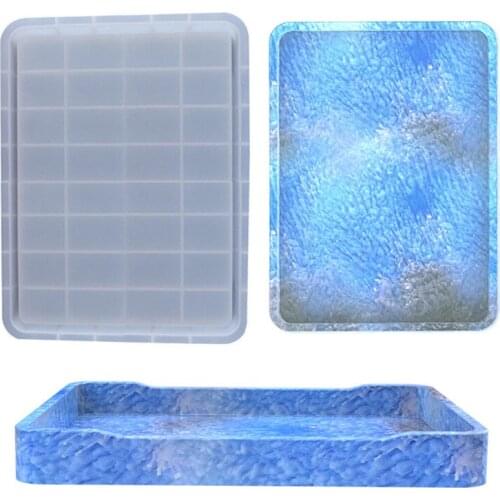 DIY long fruit tray storage tray silicone mold household cup tray rectangular plate silicone mold kitchen accessories