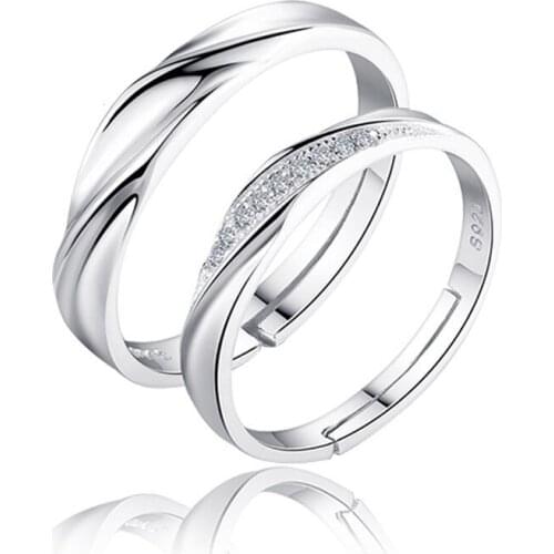 RoundSilver Color Rings Fashion Jewelry Classical Rings set For Women Men Adjustable Sizes Wholesale Fast Shipping