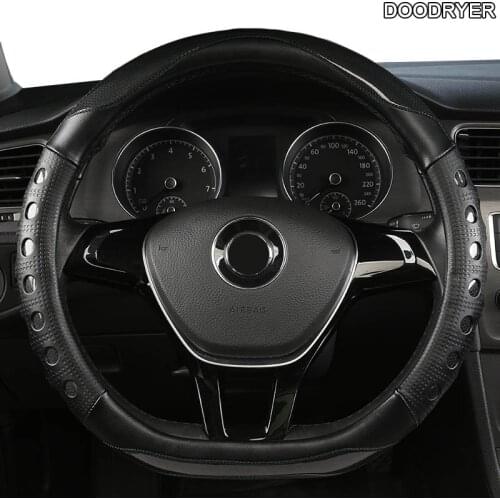 DOODRYER Carbon Fiber Leather Car Steering Wheel Cover For LADA Granta Kalina Vesta Niva Xray Priora