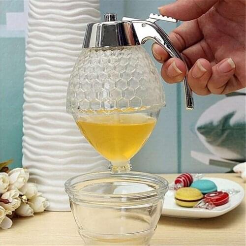 Hot 200ML Transparent Honey Drip Dispenser Kitchen Juice Syrup Container Jar Pot