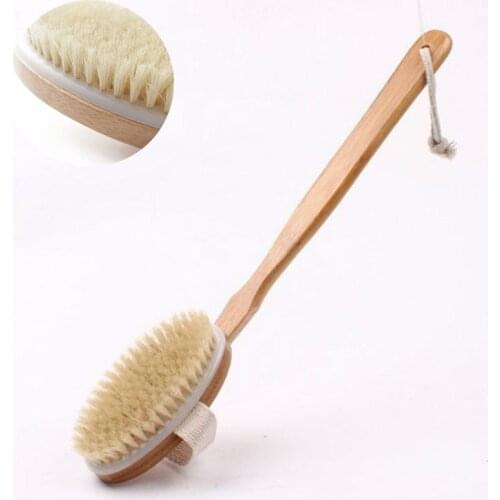 Body Massage Long Bath Shower Body Massage Brush Bristles Brushing Exfoliating Skin Cleaning Care Brush Massager