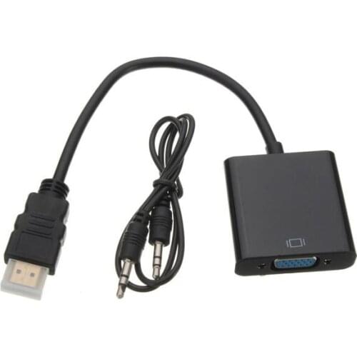 HDMI to VGA Female Video adaptor HDTV CRT Monitor TV for XBOX 360 PS3 HDMI to VGA with 3.5mm plug Audio Cable