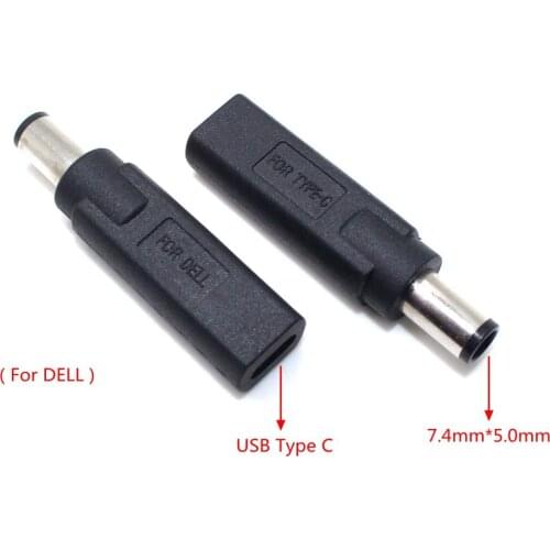 USB-C / Type-C Female to 7.4 x 5.0mm Male Plug Adapter Connector for DELL for HP