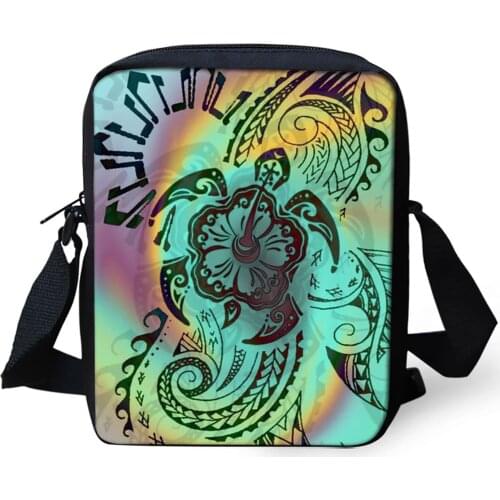 Polynesian Native Tattoo Design Basketballs Messenger Bags Small Shoulder Crossbody Bag Turtle Male Satchel School Bolsa Sac