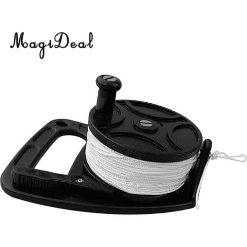 Ultralight Portable SMB Dive Reel Kayak Anchor & Handle, Finger Stopper, 46m Line for Underwater Scuba Diving Snorkeling