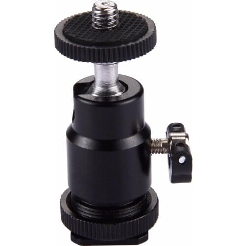PULUZ Aluminum alloy Rubber Plastic Hot Shoe Tripod Head 1/4 inch Tripod Screw Head with Lock