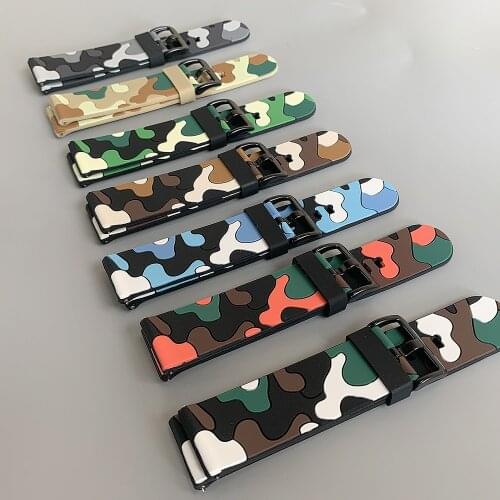 For Huawei Watch GT 2 Pro Sport Camouflage Silicone strap Bracelet for Watch GT 2 42mm 46mm & 2e Honor GS Pro Watchbands