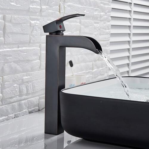 Uythner Basin Faucets Deck Mounted Bathroom Faucet Single handle Sink Mixer Hot And Cold Water Crane Tap Vanity Faucet Mixer