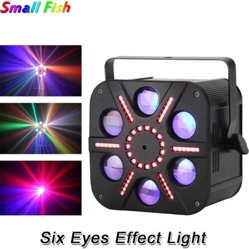 High Quality 5X10W RGBA 6 Eyes Effect Light Professional DJ Disco Stage Light Equipment DMX 512 Control For Club Bar Party KTV