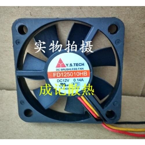 Y.S TECH FD125010HB Server Cooling Fan DC 12V 0.14A 50x50x10mm 3-wire