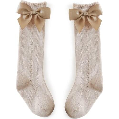 2021 Spring Autumn Fashion Girls Socks with Bows Kids Long Soft Stockings Baby Children Cotton Knee Highs Socks 0-6Y