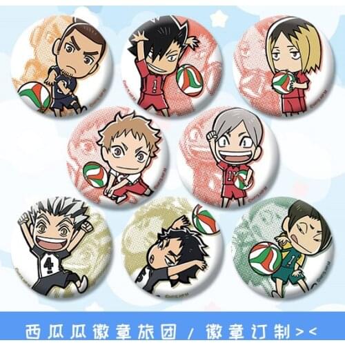 1pc Haikyuu!!badge around 58mm sawamura daichi Hinata Shoyo Nishinoya Yuu Brooch