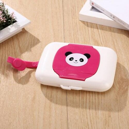 MagiDeal 100Pcs Baby Wet Napkins Tissue Box Holder Paper Cover Storage Case Travel Pouch Container - Cute Panda Design