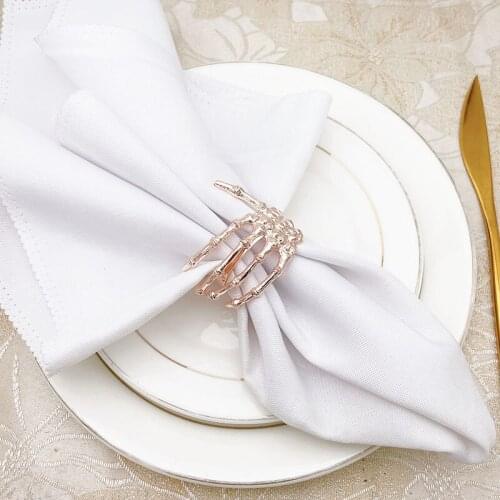 12pcs Hotel Western Restaurant Metal Palm Napkin Ring Napkin Ring Napkin Button Button Napkin Ring Table Decoration Accessories