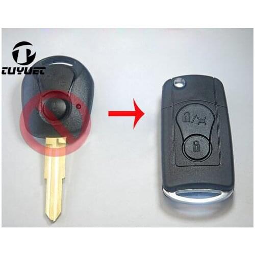 2 Buttons Modified Folding Flip Remote Key Shell For Ssangyong Actyon/Suc Kyron/Rexton