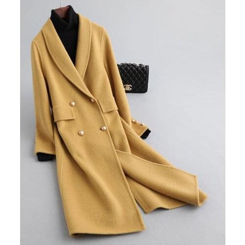 2020 Winter Jacket Women Wool Coat Female Jacket Double Side Long Woolen Coats and Jackets Women Korean Outwear MY4198