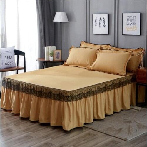 2018 High quality Rose Red Lace Bed Wedding Princess Bedding Girls Bedspread Bed sheet For Gifts King/Queen