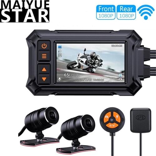 3 inch Dash Cam Motorcycle DVR WiFi GPS Full Body Waterproof Tracker 1080P HD Dual Lens Video Recorder Sony Night Vision Camera
