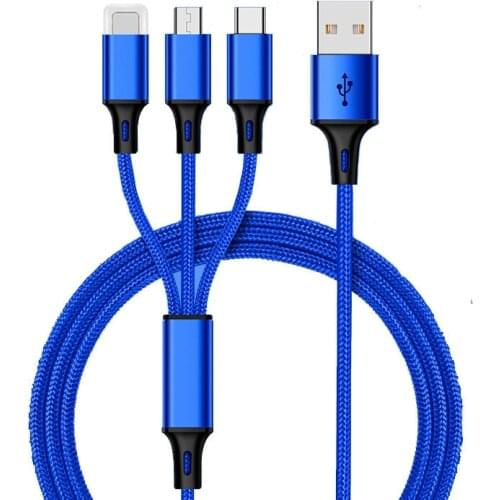 100cm 3 in 1 data cable USB charging cable for iPhone Micro TYPE-C interface charger charging data cable SP0391
